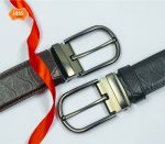 Single Stitched Leather Formal Belt - Metal Pin Buckle - Image 8