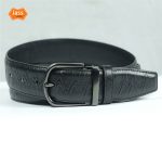 Single Stitched Leather Formal Belt - Metal Pin Buckle