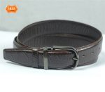 Single Stitched Leather Formal Belt - Metal Pin Buckle - Image 4