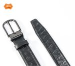 Single Stitched Leather Formal Belt - Metal Pin Buckle - Image 3