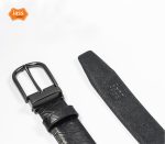 Single Stitched Leather Formal Belt - Metal Pin Buckle - Image 4