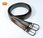 Single Stitched Leather Formal Belt - Metal Pin Buckle - Image 7